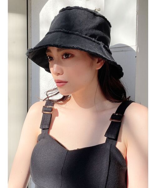 GYDA（ジェイダ）の「FRINGEバケットHAT（その他雑貨・レディース・チャコールグレー/ブラック・FREE）」の6枚目の写真