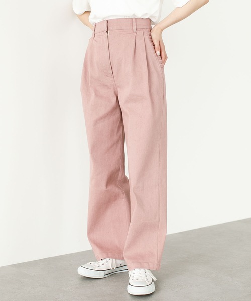 SLURR(スラ―)の「ストレッチタックデニムパンツ(デニムパンツ・レディース・インディゴブルー/ピンク系その他3/ダークブラウン・S/M)」の1枚目の写真