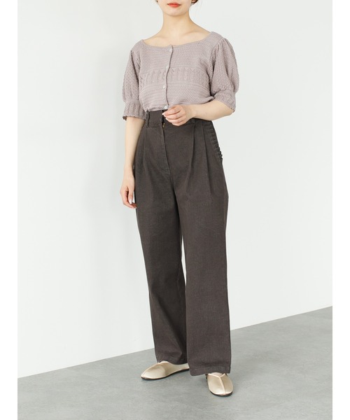 SLURR(スラ―)の「ストレッチタックデニムパンツ(デニムパンツ・レディース・インディゴブルー/ピンク系その他3/ダークブラウン・S/M)」の5枚目の写真