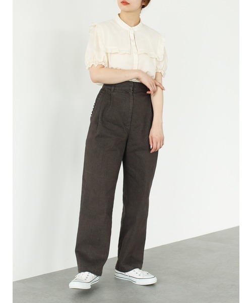 SLURR(スラ―)の「ストレッチタックデニムパンツ(デニムパンツ・レディース・インディゴブルー/ピンク系その他3/ダークブラウン・S/M)」の11枚目の写真