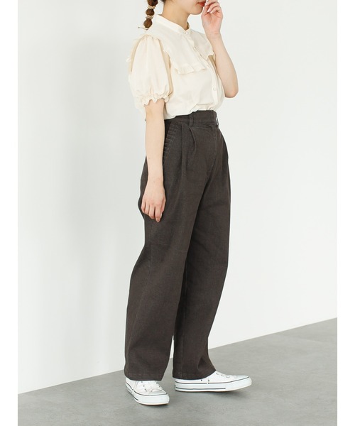 SLURR(スラ―)の「ストレッチタックデニムパンツ(デニムパンツ・レディース・インディゴブルー/ピンク系その他3/ダークブラウン・S/M)」の12枚目の写真