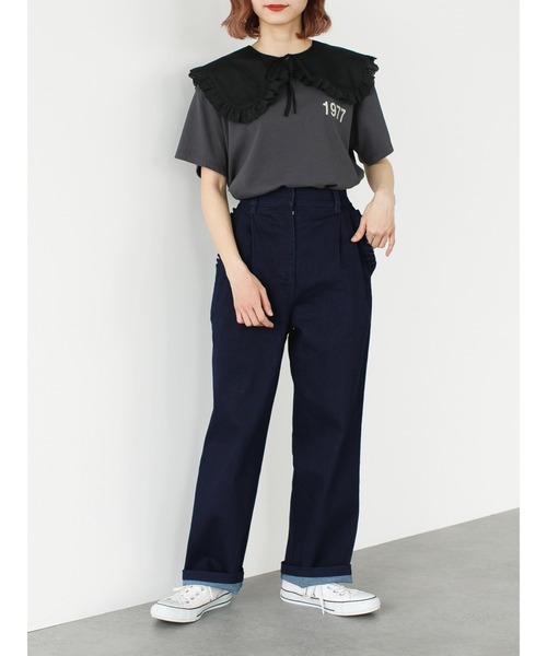 SLURR(スラ―)の「ストレッチタックデニムパンツ(デニムパンツ・レディース・インディゴブルー/ピンク系その他3/ダークブラウン・S/M)」の22枚目の写真