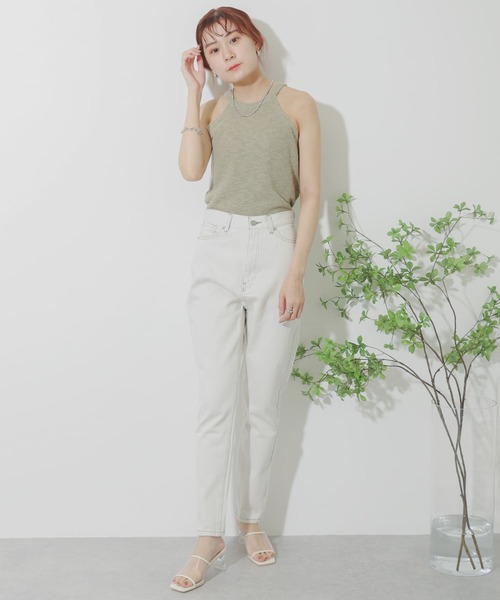 SENSE OF PLACE by URBAN RESEARCH（センスオブプレイスバイアーバンリサーチ）の「ハイウエストスリムフィットパンツ（その他パンツ・レディース・アイボリー・SMALL/MEDIUM）」の3枚目の写真