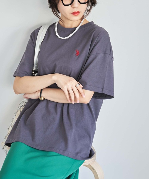 U.S. POLO ASSN.(ユーエスポロアッスン)の「∴WEGO/U.S. POLO ASSN.別注ワンポイントTシャツ(Tシャツ/カットソー・レディース・スミクロ/ホワイト/ダークグリーン/その他2/その他1/その他3/グリーン系その他5/ブルー系その他5/ネイビー/ワイン/ブラウン系その他5/その他4/オートミール/ホワイト系その他5/その他5/オフホワイト/ホワイト系その他・FREE)」の5枚目の写真