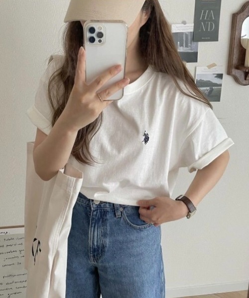 U.S. POLO ASSN.(ユーエスポロアッスン)の「∴WEGO/U.S. POLO ASSN.別注ワンポイントTシャツ(Tシャツ/カットソー・レディース・スミクロ/ホワイト/ダークグリーン/その他2/その他1/その他3/グリーン系その他5/ブルー系その他5/ネイビー/ワイン/ブラウン系その他5/その他4/オートミール/ホワイト系その他5/その他5/オフホワイト/ホワイト系その他・FREE)」の19枚目の写真