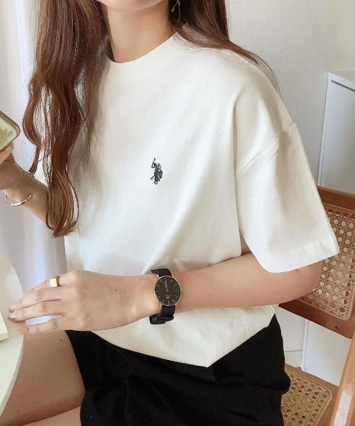 U.S. POLO ASSN.(ユーエスポロアッスン)の「∴WEGO/U.S. POLO ASSN.別注ワンポイントTシャツ(Tシャツ/カットソー・レディース・スミクロ/ホワイト/ダークグリーン/その他2/その他1/その他3/グリーン系その他5/ブルー系その他5/ネイビー/ワイン/ブラウン系その他5/その他4/オートミール/ホワイト系その他5/その他5/オフホワイト/ホワイト系その他・FREE)」の21枚目の写真