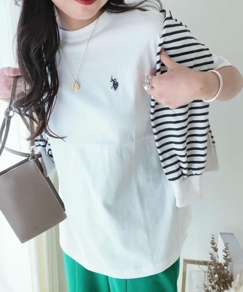 U.S. POLO ASSN.(ユーエスポロアッスン)の「∴WEGO/U.S. POLO ASSN.別注ワンポイントTシャツ(Tシャツ/カットソー・レディース・スミクロ/ホワイト/ダークグリーン/その他2/その他1/その他3/グリーン系その他5/ブルー系その他5/ネイビー/ワイン/ブラウン系その他5/その他4/オートミール/ホワイト系その他5/その他5/オフホワイト/ホワイト系その他・FREE)」の22枚目の写真