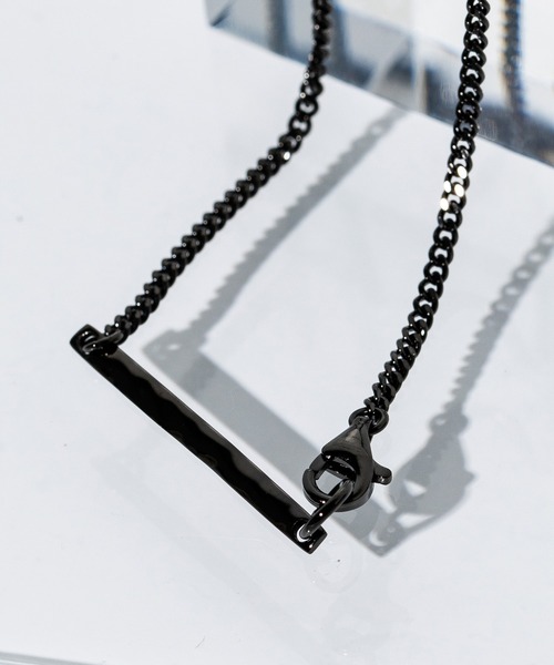 UNITED TOKYO（ユナイテッドトウキョウ）の「Tプレートネックレス（ネックレス・メンズ・ブラック/シルバー・FREE）」の2枚目の写真