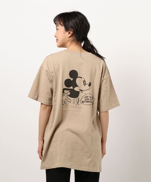 Samansa Mos2（サマンサ モスモス）の「【Disney】ミッキー／バックプリントTシャツ（Tシャツ/カットソー・レディース・ベージュ/レッド/オフホワイト/チャコール・ﾌﾘ-）」の8枚目の写真