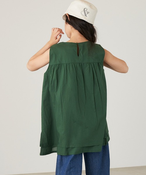 &yam(アンドヤム)の「コットンボイルバックデザインノースリーブブラウス(シャツ/ブラウス・キッズ・ピンク/グリーン/ブラウン・150-160cm/140-150cm/120-130cm/130-140cm/110-120cm)」の10枚目の写真