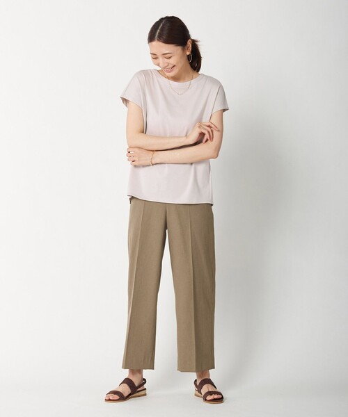J.PRESS（ジェイプレス）の「【WEB限定】防汚Ｔシャツ フレンチスリーブ（Tシャツ/カットソー・レディース・ホワイト系/ベージュ系・T15/T13）」の6枚目の写真