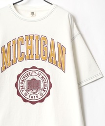 Lazar（ラザル）の「カレッジ ロゴ 刺繍 発泡プリント ビッグシルエット Tシャツ（Tシャツ/カットソー・メンズ）」