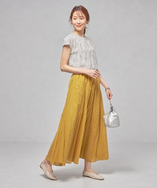 closet story(クローゼットストーリー)の「<closet story(クローゼットストーリー)>カラー ボリュームギャザー ロングスカート -手洗い可能-(スカート・レディース・ピンク/イエロー/ダークグレー・FREE)」の11枚目の写真