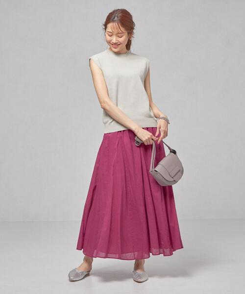 closet story(クローゼットストーリー)の「<closet story(クローゼットストーリー)>カラー ボリュームギャザー ロングスカート -手洗い可能-(スカート・レディース・ピンク/イエロー/ダークグレー・FREE)」の15枚目の写真