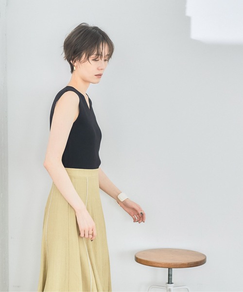 titivate（ティティベイト）の「ﾃﾞｻﾞｲﾝﾊﾞｯｸﾍﾞﾙﾄﾘﾌﾞﾆｯﾄﾀﾝｸ（タンクトップ・レディース・ブラック/パープル/ピンク/ライトベージュ・S/M）」の10枚目の写真