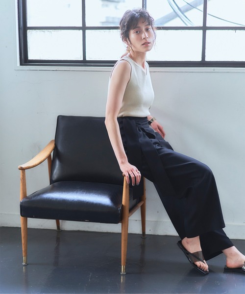 titivate（ティティベイト）の「ﾃﾞｻﾞｲﾝﾊﾞｯｸﾍﾞﾙﾄﾘﾌﾞﾆｯﾄﾀﾝｸ（タンクトップ・レディース・ブラック/パープル/ピンク/ライトベージュ・S/M）」の17枚目の写真