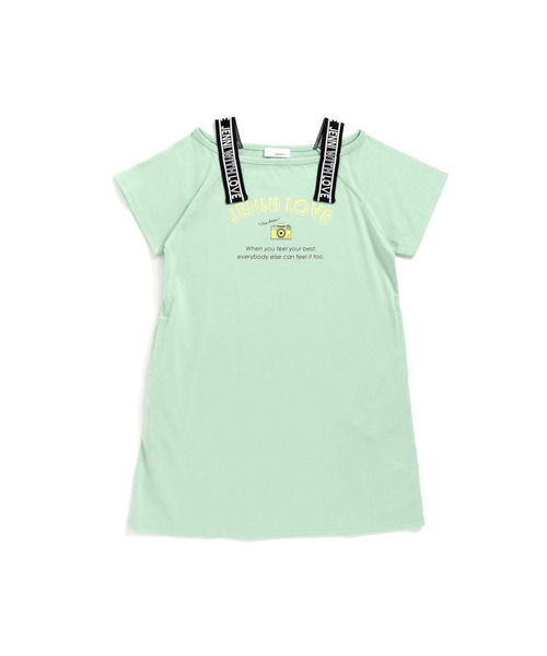 JENNI love（ジェニィラブ）の「接触冷感肩あきロゴテープワンピース（ワンピース・キッズ・ピンク/ブラウン/ミント・150cm/160cm/140cm/130cm）」の12枚目の写真