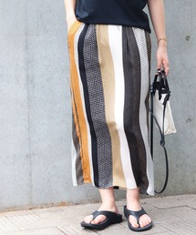 SLOBE IENA | マルチパターンストライプイージータイトスカート【ウエストゴム/手洗い可能】◆(スカート)