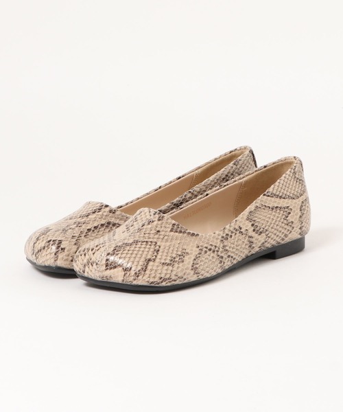 AMERICAN HOLIC(アメリカンホリック)の「オブリークトゥーフラットシューズ(パンプス・レディース・パイソン/ベージュ/アイボリー/ブラック/イエロー・M/S/L)」の19枚目の写真