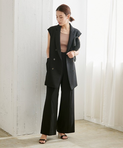 UR'S(ユアーズ)の「ノースリーブジレベスト(その他アウター・レディース・ブラック/モカ/ライトベージュ/グレイッシュベージュ・S/M/L)」の5枚目の写真