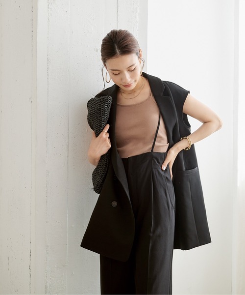 UR'S(ユアーズ)の「ノースリーブジレベスト(その他アウター・レディース・ブラック/モカ/ライトベージュ/グレイッシュベージュ・S/M/L)」の21枚目の写真