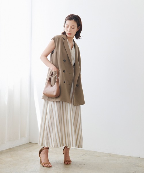 UR'S(ユアーズ)の「ノースリーブジレベスト(その他アウター・レディース・ブラック/モカ/ライトベージュ/グレイッシュベージュ・S/M/L)」の19枚目の写真