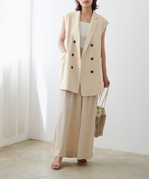 UR'S(ユアーズ)の「ノースリーブジレベスト(その他アウター・レディース・ブラック/モカ/ライトベージュ/グレイッシュベージュ・S/M/L)」の6枚目の写真