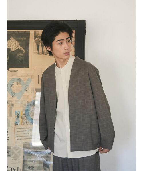 CRAFT STANDARD BOUTIQUE（クラフトスタンダードブティック）の「TR/PU ボタンレスシャツ　＊◇（シャツ/ブラウス・メンズ・ベージュ系その他/ブラック/グレー系その他3・LL/M/L）」の13枚目の写真