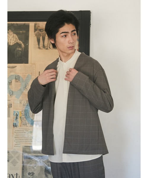 CRAFT STANDARD BOUTIQUE（クラフトスタンダードブティック）の「TR/PU ボタンレスシャツ　＊◇（シャツ/ブラウス・メンズ・ベージュ系その他/ブラック/グレー系その他3・LL/M/L）」の9枚目の写真