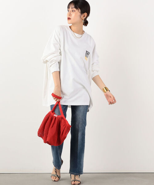 NOLLEY’S（ノーリーズ）の「【GOOD ROCK SPEED/グッドロックスピード】PHOTO BIG ロングスリーブTシャツ（Tシャツ/カットソー・レディース・ベージュ/オフホワイト/オリーブ・FREE）」の9枚目の写真