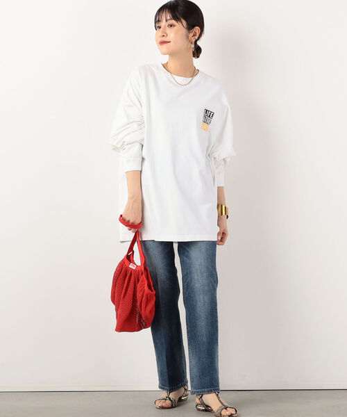 NOLLEY’S（ノーリーズ）の「【GOOD ROCK SPEED/グッドロックスピード】PHOTO BIG ロングスリーブTシャツ（Tシャツ/カットソー・レディース・ベージュ/オフホワイト/オリーブ・FREE）」の11枚目の写真