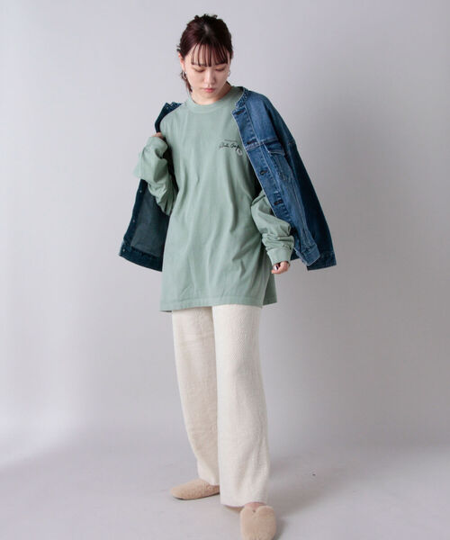 NOLLEY’S（ノーリーズ）の「【GOOD ROCK SPEED/グッドロックスピード】PHOTO BIG ロングスリーブTシャツ（Tシャツ/カットソー・レディース・ベージュ/オフホワイト/オリーブ・FREE）」の16枚目の写真