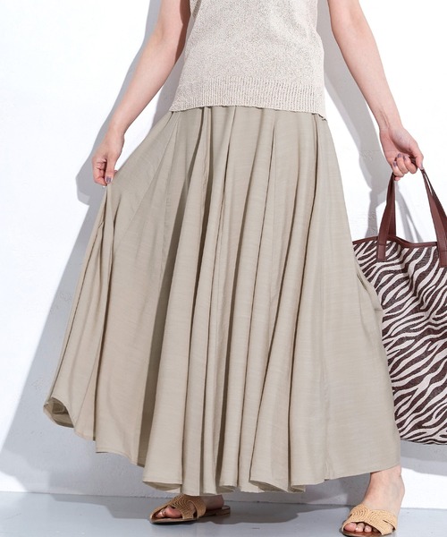 coca(coca)(コカ)の「リネンライクマチスカート(スカート・レディース・ベージュ/アイボリー・ONE SIZE)」の2枚目の写真