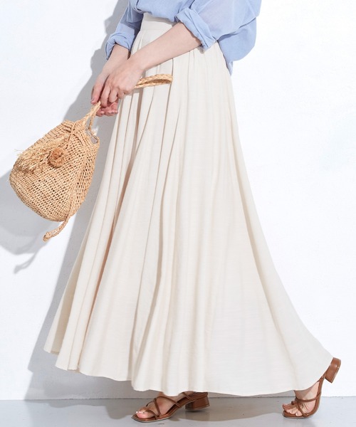 coca(coca)(コカ)の「リネンライクマチスカート(スカート・レディース・ベージュ/アイボリー・ONE SIZE)」の1枚目の写真