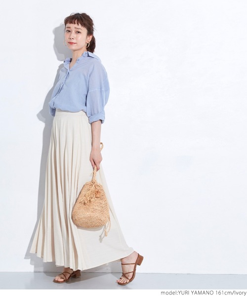 coca(coca)(コカ)の「リネンライクマチスカート(スカート・レディース・ベージュ/アイボリー・ONE SIZE)」の9枚目の写真