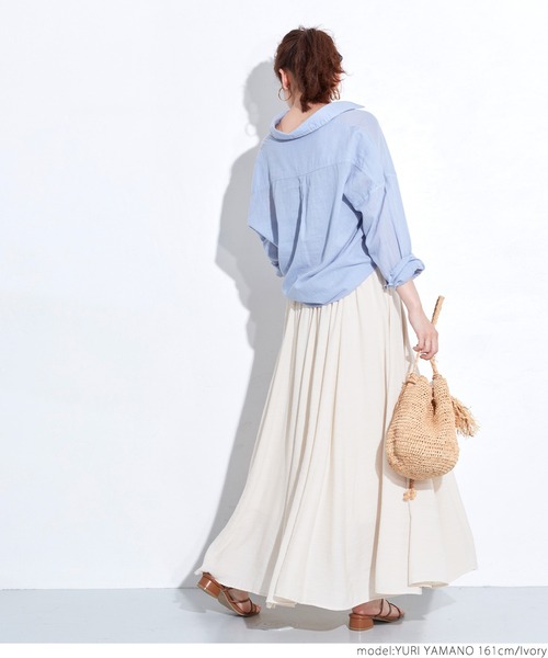 coca(coca)(コカ)の「リネンライクマチスカート(スカート・レディース・ベージュ/アイボリー・ONE SIZE)」の8枚目の写真