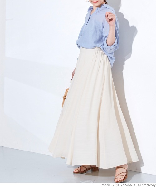 coca(coca)(コカ)の「リネンライクマチスカート(スカート・レディース・ベージュ/アイボリー・ONE SIZE)」の6枚目の写真