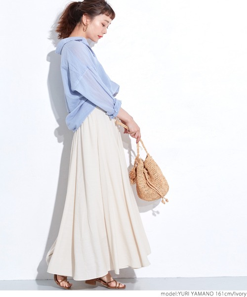 coca(coca)(コカ)の「リネンライクマチスカート(スカート・レディース・ベージュ/アイボリー・ONE SIZE)」の7枚目の写真