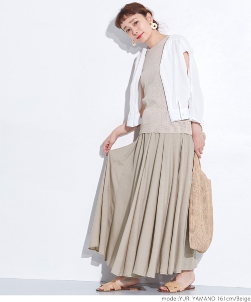 coca(coca)(コカ)の「リネンライクマチスカート(スカート・レディース・ベージュ/アイボリー・ONE SIZE)」の10枚目の写真