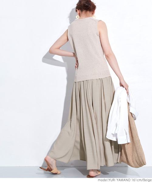 coca(coca)(コカ)の「リネンライクマチスカート(スカート・レディース・ベージュ/アイボリー・ONE SIZE)」の5枚目の写真