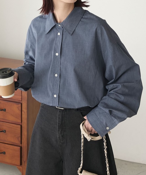 BONLECILL(ボンルシール)の「アソート柄メンズライクオーバーサイズシャツ(シャツ/ブラウス・レディース・ブルー/ライトグリーン/ブラウン/ダークブラウン/ベージュ/オフホワイト/ワイン/ホワイト系その他/カーキ/ブルー系その他/グリーン系その他/ブラック系その他/ピンク系その他/ブルー系その他2/イエロー系その他/レッド系その他/オレンジ系その他/ブラック系1/チャコールグレー/ブラック系2/ネイビー系/ブラック系3/ブラウン系/ネイビー系1/イエロー系その他2/ブルー系その他3・FREE)」の20枚目の写真