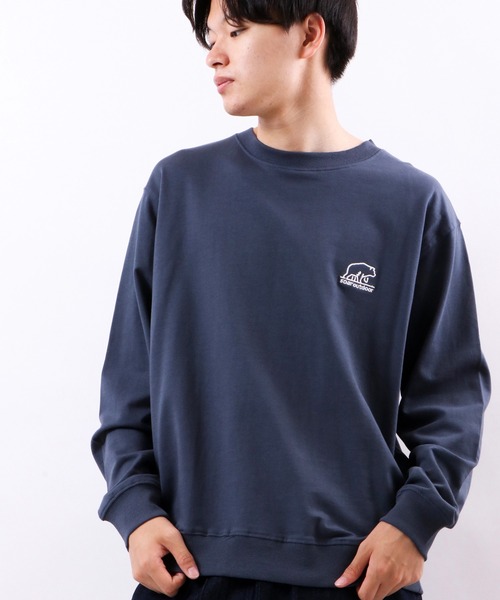 SOAR(ソアー)の「ワイドシルエットTトレーナー(Tシャツ/カットソー・メンズ・ブラック/スモークピンク/ダークブルー/オリーブ/グレイッシュベージュ・L/M/LL)」の1枚目の写真