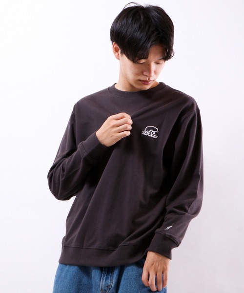 SOAR(ソアー)の「ワイドシルエットTトレーナー(Tシャツ/カットソー・メンズ・ブラック/スモークピンク/ダークブルー/オリーブ/グレイッシュベージュ・L/M/LL)」の2枚目の写真