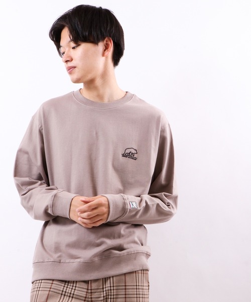 SOAR(ソアー)の「ワイドシルエットTトレーナー(Tシャツ/カットソー・メンズ・ブラック/スモークピンク/ダークブルー/オリーブ/グレイッシュベージュ・L/M/LL)」の10枚目の写真