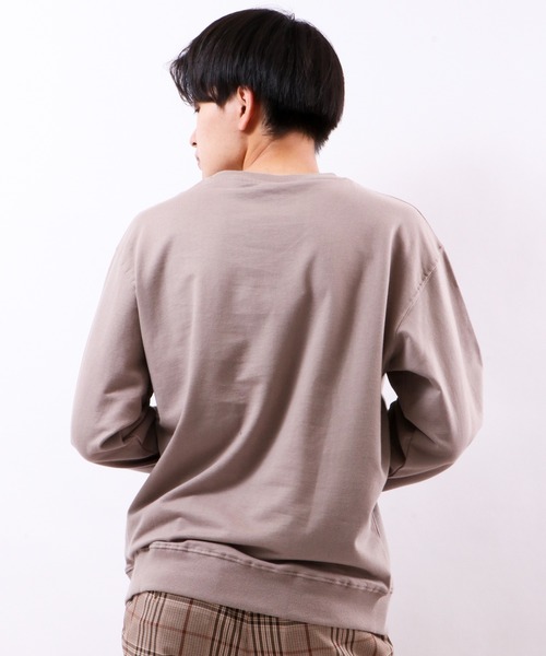 SOAR(ソアー)の「ワイドシルエットTトレーナー(Tシャツ/カットソー・メンズ・ブラック/スモークピンク/ダークブルー/オリーブ/グレイッシュベージュ・L/M/LL)」の12枚目の写真