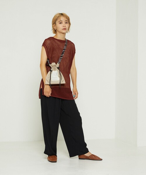 FREAK'S STORE（フリークスストア）の「カラージョーゼットパンツ（スラックス・レディース・ブラック/グリーン/パープル/レッド/ラベンダー・ﾌﾘ-）」の11枚目の写真