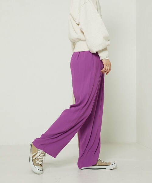 FREAK'S STORE（フリークスストア）の「カラージョーゼットパンツ（スラックス・レディース・ブラック/グリーン/パープル/レッド/ラベンダー・ﾌﾘ-）」の22枚目の写真