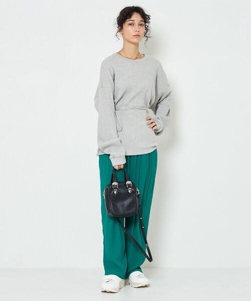 FREAK'S STORE（フリークスストア）の「カラージョーゼットパンツ（スラックス・レディース・ブラック/グリーン/パープル/レッド/ラベンダー・ﾌﾘ-）」の18枚目の写真