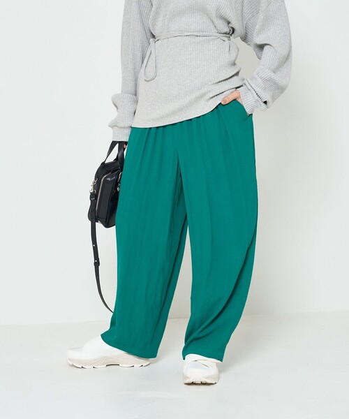 FREAK'S STORE（フリークスストア）の「カラージョーゼットパンツ（スラックス・レディース・ブラック/グリーン/パープル/レッド/ラベンダー・ﾌﾘ-）」の9枚目の写真