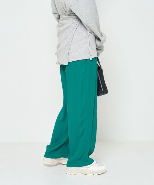 FREAK'S STORE（フリークスストア）の「カラージョーゼットパンツ（スラックス・レディース・ブラック/グリーン/パープル/レッド/ラベンダー・ﾌﾘ-）」の14枚目の写真